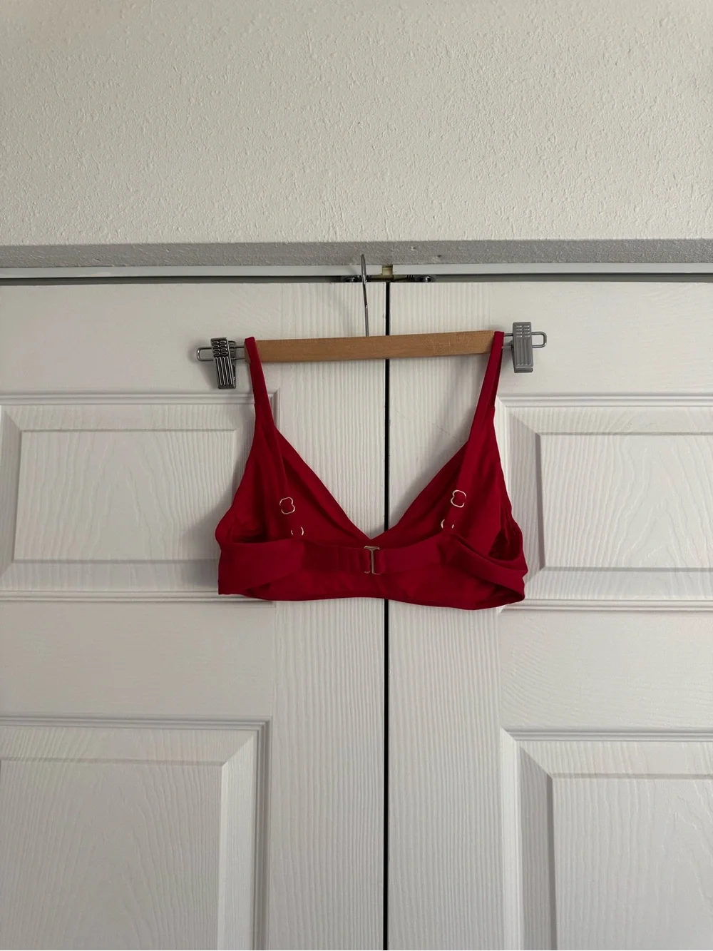 Quince Italian V-Neck Bikini in Red
